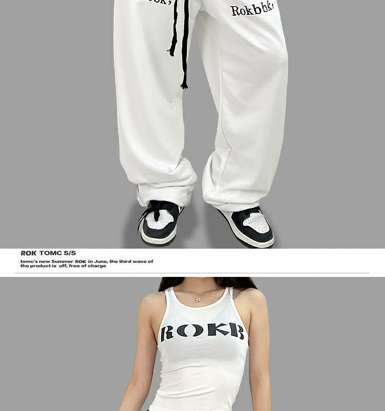 ROKBBK-K/Rokbbk-K Hip Hop Fashion Brand Double Waist Printed Female JazzhiphopTrousersjazzSports Suit