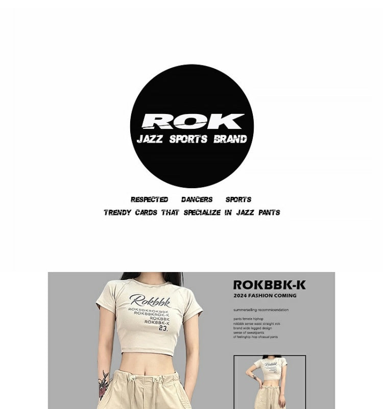 ROKBBK-K/Rokbbk-K Hip Hop Fashion Brand Loose Jazz Dance Sports Female DancinghiphopParatrooper Pants Suit Tide