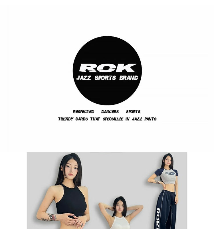 ROKBBK-K/Rokbbk-K Hip Hop Fashion Brand Side Printing Hip Hop Sports Suit WomenhiphopJazz Dancing Pants