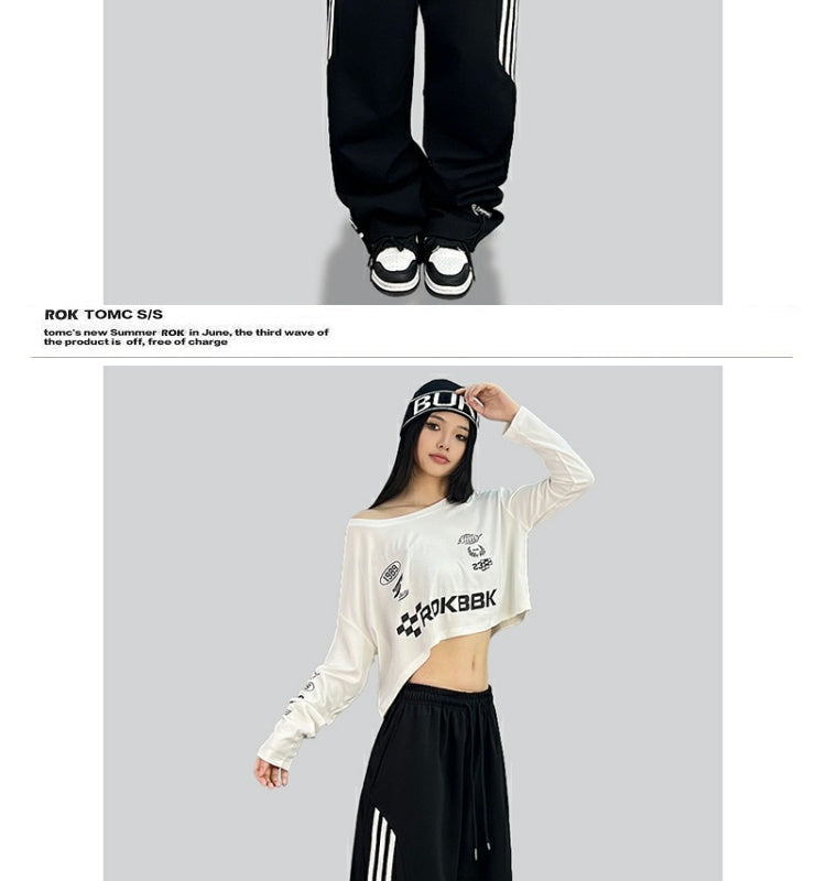 ROKBBK-K/Rokbbk-K Street Dance Fashion Brand American Style Hip Hop LeisurehiphopTrousers Loose Cool Sports Pants Female