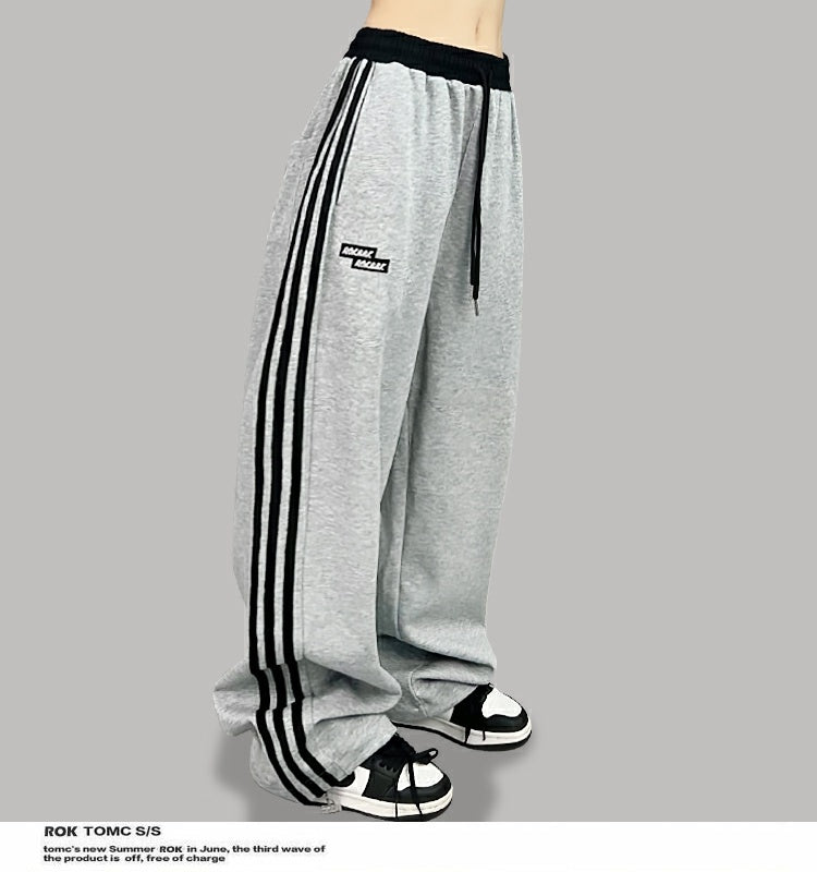 ROKBBK-K/Rokbbk-K Street Dance Fashion Brand Stitching Waist Three Bars SportshiphopWomen's Trousers Jazz Suit