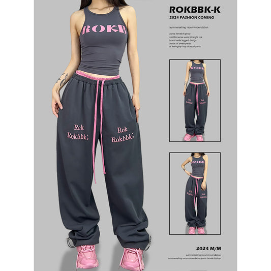 ROKBBK-K/Rokbbk-K Street Dance Fashion Brand JazzhiphopDouble Waist Dancing Women's Trousers SportsjazzSuit Tide