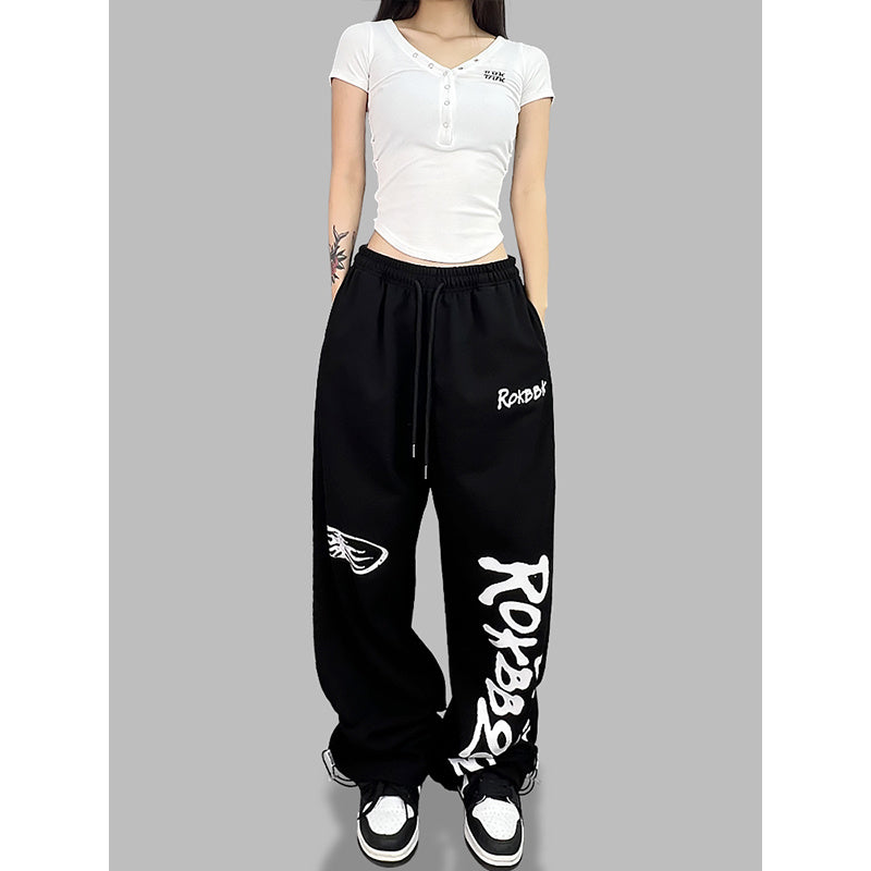 ROKBBK-K/Rokbbk-K Street Dance Fashion Brand Printing Jazz Street DancehiphopWomen's TrousersjazzDancing Sports Pants