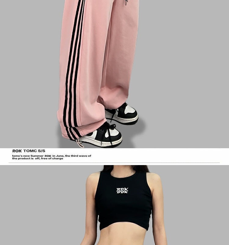 ROKBBK-K/Rokbbk-K Hip Hop Fashion Brand Waist JazzjazzDancing Trousers for WomenhiphopSports Suit Tide