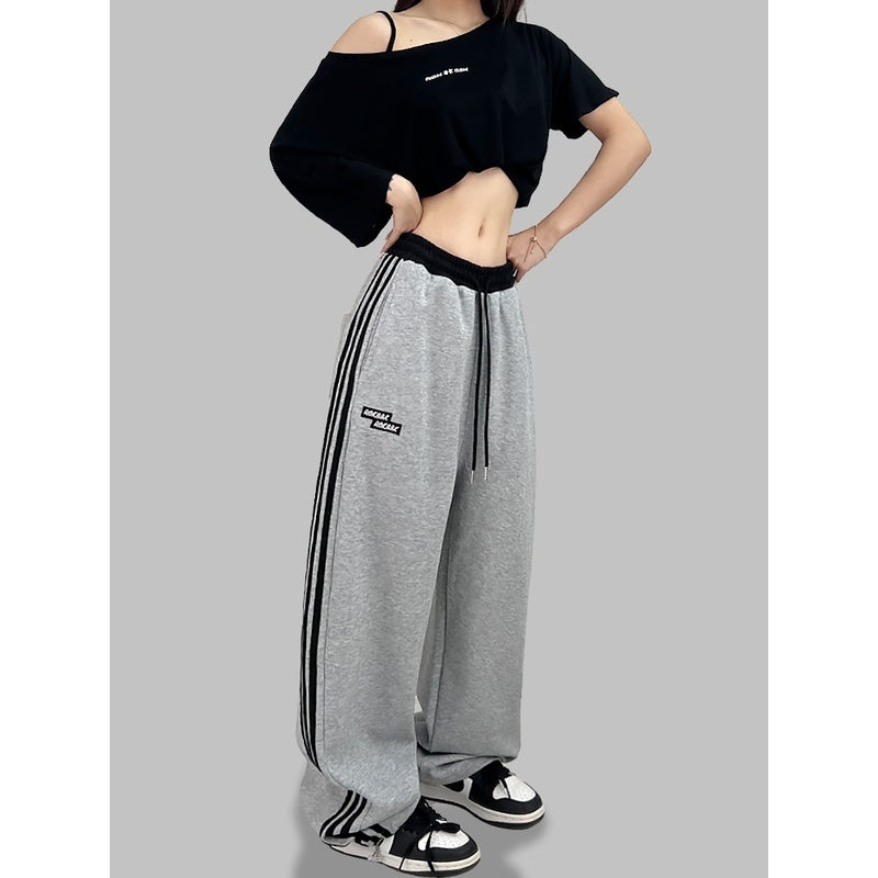 ROKBBK-K/Rokbbk-K Street Dance Fashion Brand Stitching Waist SportshiphopWomen's Three-Bar Trousers Jazz Suit