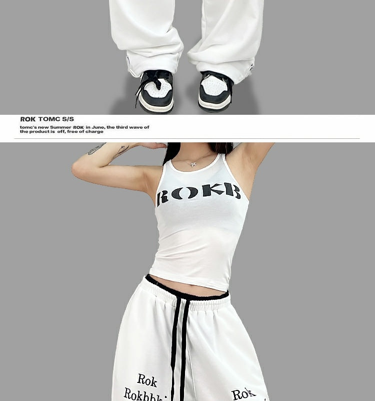 ROKBBK-K/Rokbbk-K Hip Hop Fashion Brand Double Waist Printed Female JazzhiphopTrousersjazzSports Suit