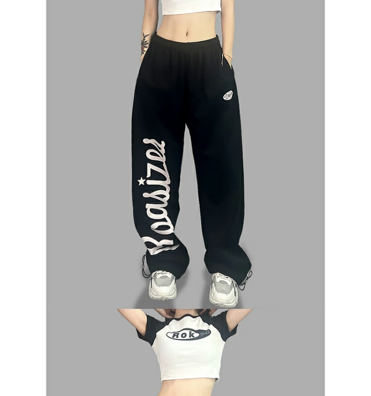 ROKBBK-K/Rokbbk-K Street Dance Fashion Brand Multicolor JazzhiphopTrack Sweatpants Female DancingjazzFashionable Trousers