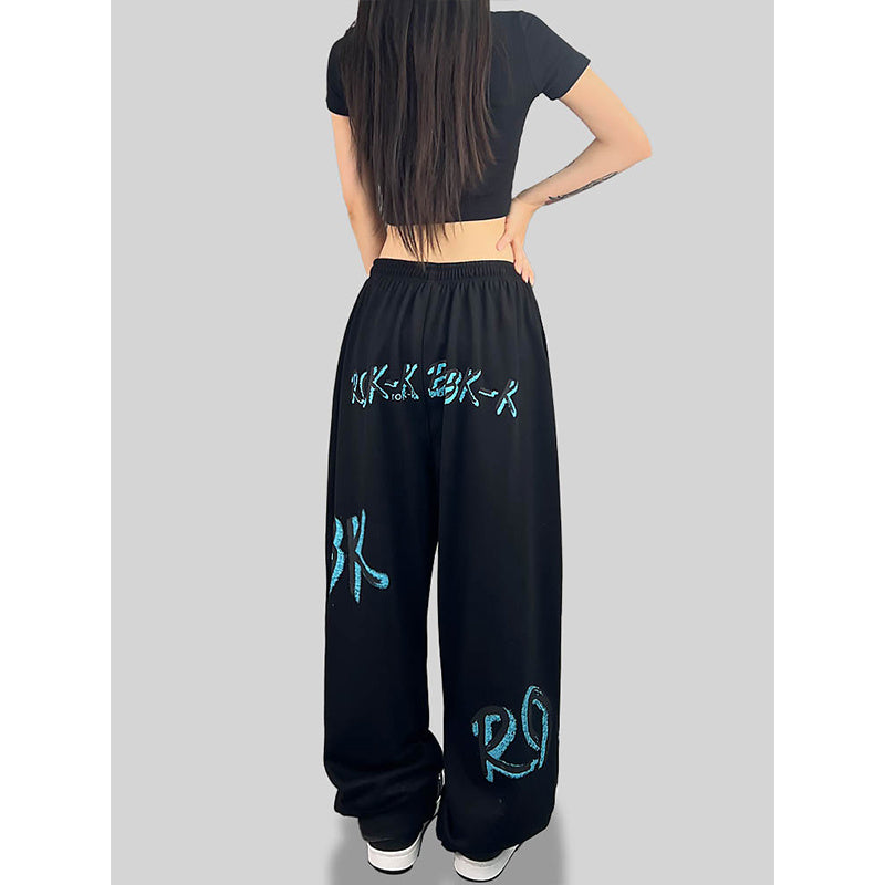 ROKBBK-K/Rokbbk-K Street Dance Fashion Brand SportsjazzJazz Pants Women's Letter PrintinghiphopFashion Clothing