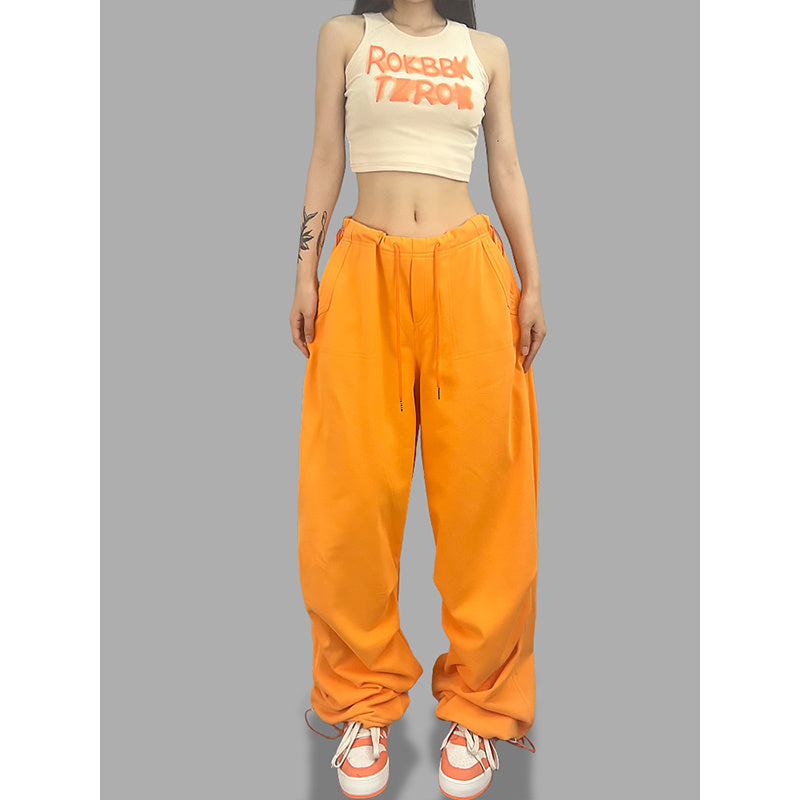 ROKBBK-K/Rokbbk-K Street Dance Fashion Brand JazzhiphopWomen's Sports Suit OrangejazzDancing Pants Tide