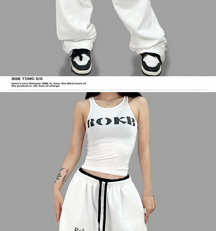 ROKBBK-K/Rokbbk-K Hip Hop Fashion Brand Double Waist Printed Female JazzhiphopTrousersjazzSports Suit