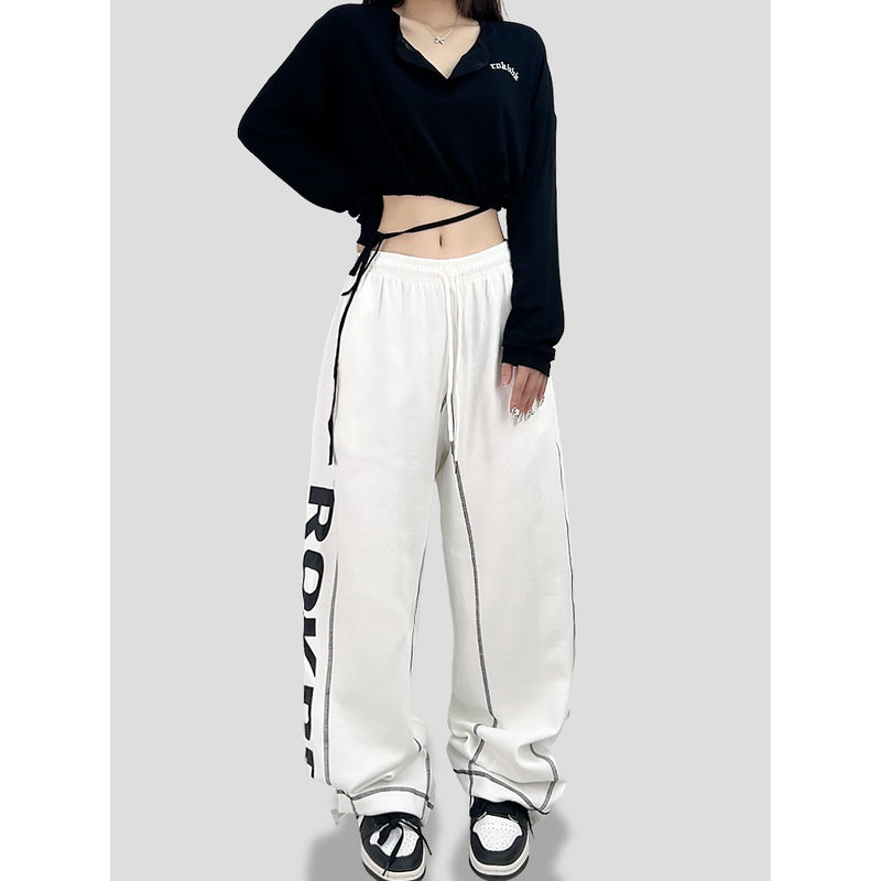 ROKBBK-K/Rokbbk-K Hip Hop Fashion Brand Side Printing Sports Suit WomenhiphopJazz Dancing Suit