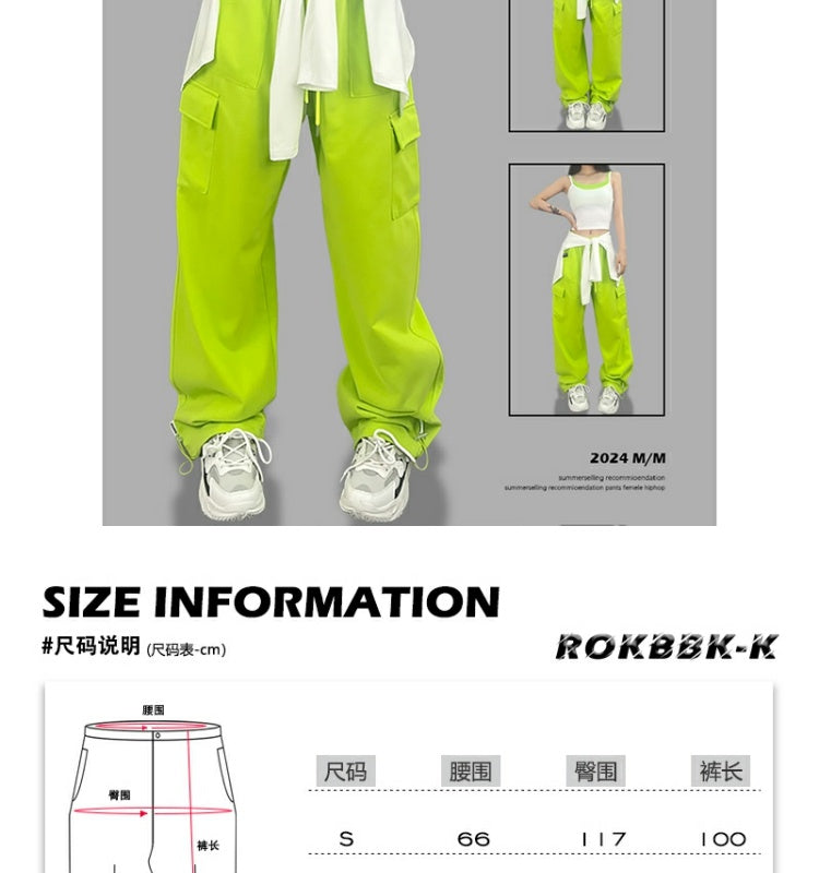 ROKBBK-K/Rokbbk-K Hip Hop Fashion Brand Double Side Pocket Jazz Dancing Trousers Women's Sports Hip HopjazzSuit