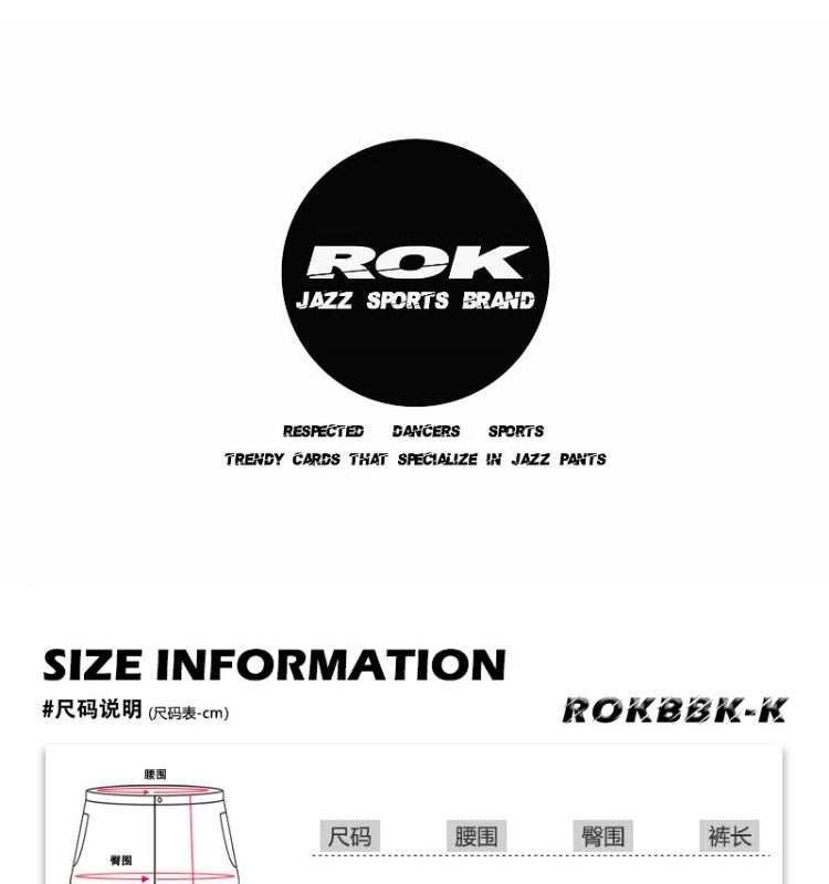 ROKBBK-K/Rokbbk-K Street Dance Fashion Brand Hip Hop American Street DancehiphopWomen's Casual Pants Jazz Dance Suit Tide