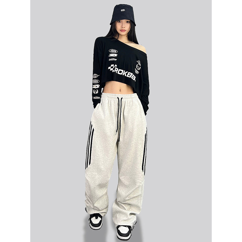 ROKBBK-K/Rokbbk-K Street Dance Fashion Brand American Style Hip Hop LeisurehiphopTrousers Loose Cool Sports Pants Female