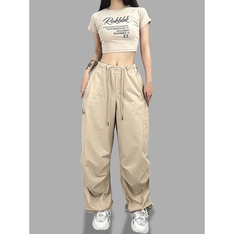 ROKBBK-K/Rokbbk-K Hip Hop Fashion Brand Loose Jazz Dance Sports Female DancinghiphopParatrooper Pants Suit Tide