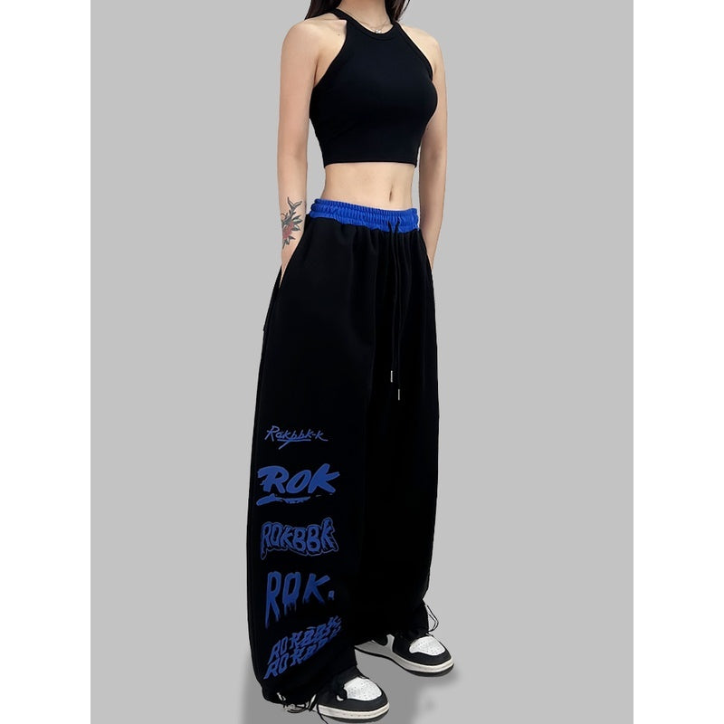 ROKBBK-K/Rokbbk-K Street Dance Fashion Brand Stitching Waist JazzjazzWomen's Sports Dancing TrousershiphopClothing