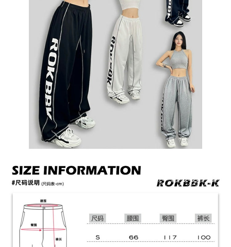 ROKBBK-K/Rokbbk-K Hip Hop Fashion Brand Side Printing Hip Hop Sports Suit WomenhiphopJazz Dancing Pants