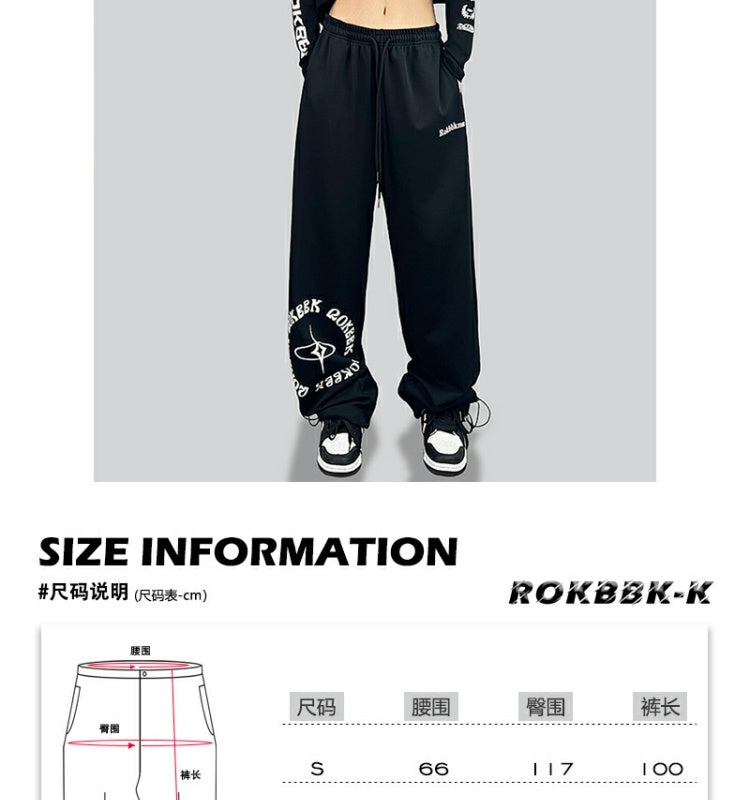 ROKBBK-K/Rokbbk-K Street Dance Fashion Brand Loose Hip Hop PersonalityjazzWomen's Jazz Sports Casual Pants