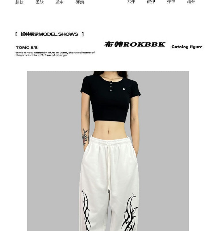 ROKBBK-K/Rokbbk-K Street Dance Fashion Brand JazzhiphopWomen's Four-Piece Printed Dancing TrousersjazzSports Pants