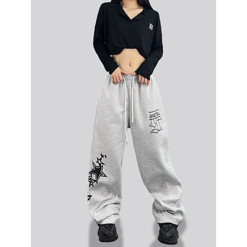 ROKBBK-K/Rokbbk-K Street Dance Fashion BrandhiphopJazz Dance Personality Women's Printed Wear TrousersjazzSports Pants