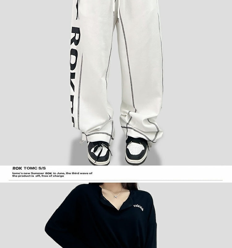 ROKBBK-K/Rokbbk-K Hip Hop Fashion Brand Side Printing Sports Suit WomenhiphopJazz Dancing Suit