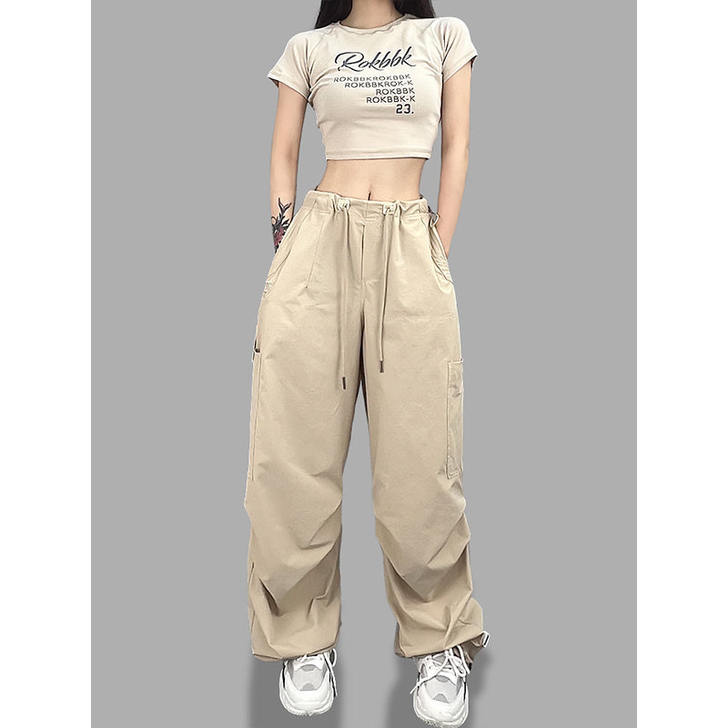 ROKBBK-K/Rokbbk-K Hip Hop Fashion Brand Loose Jazz Dance Sports Female DancinghiphopParatrooper Pants Suit Tide