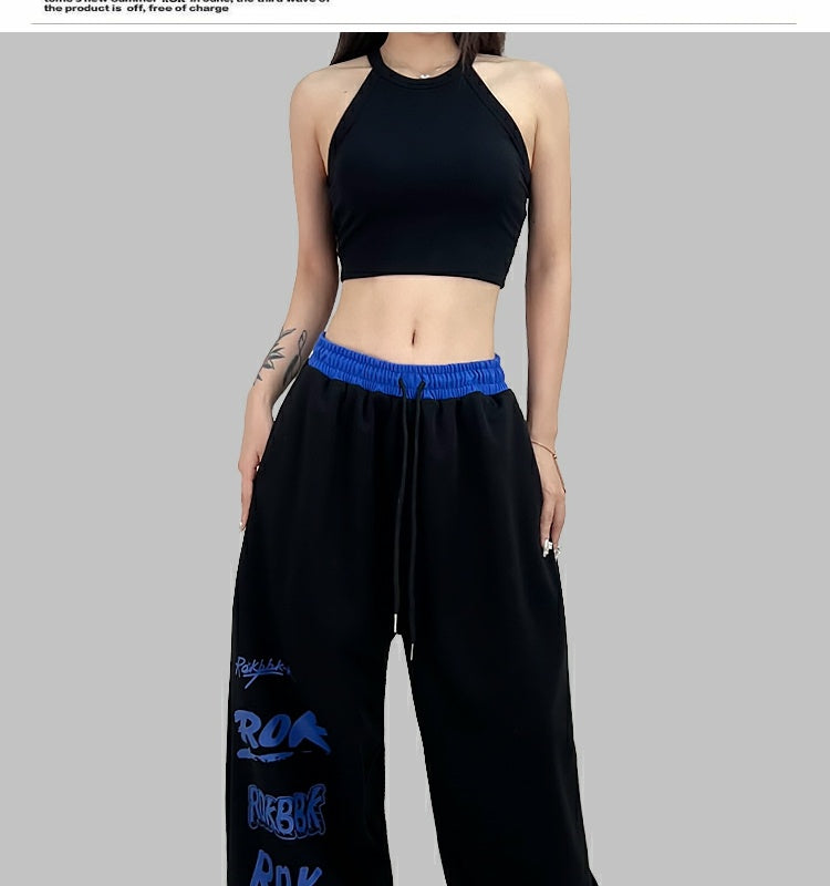 ROKBBK-K/Rokbbk-K Street Dance Fashion Brand Stitching Waist JazzjazzWomen's Sports Dancing TrousershiphopClothing