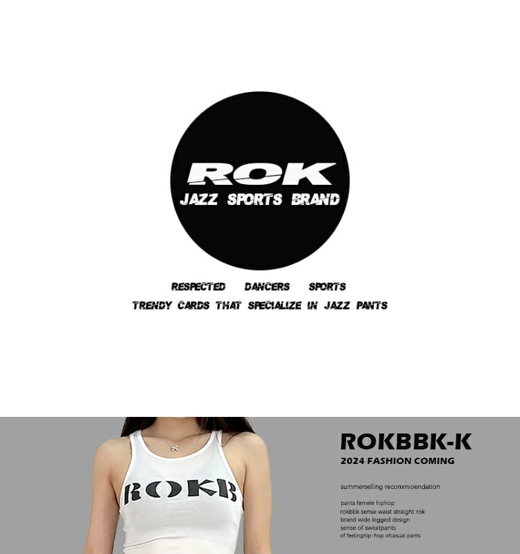 ROKBBK-K/Rokbbk-K Hip Hop Fashion Brand Double Waist Printed Female JazzhiphopTrousersjazzSports Suit