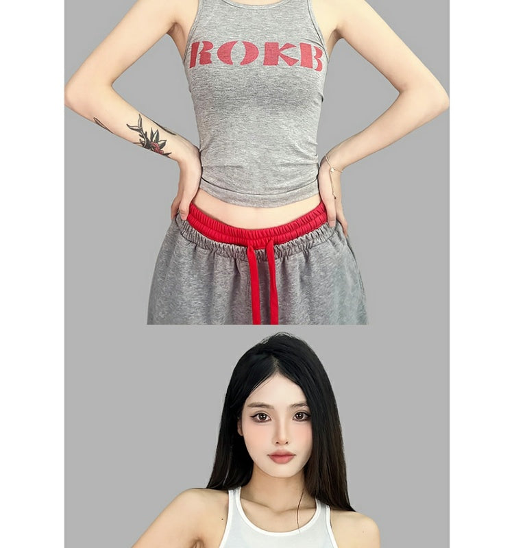 ROKBBK-K/Rokbbk-K Street Dance Fashion Brand Letter Printing DancingjazzVest for WomenhiphopJazz Top Fashion