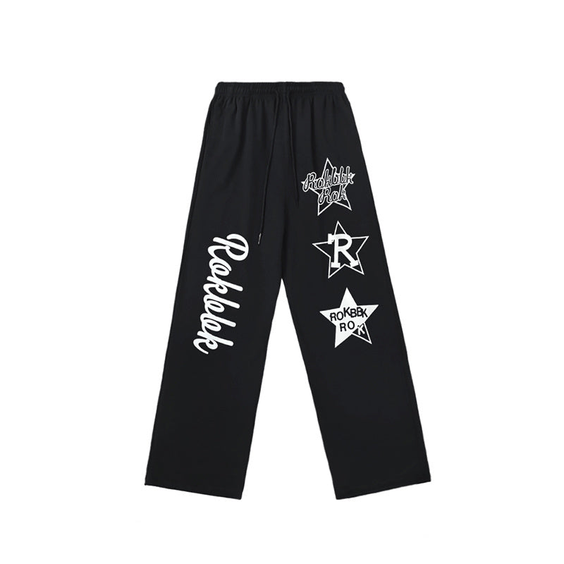 ROKBBK-K/Rokbbk-K Hip Hop Fashion Brand Personalized Printed Jazz Dancing Sweatpants for WomenhiphopSports Pants National Fashion