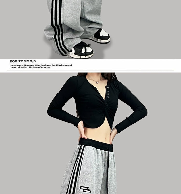 ROKBBK-K/Rokbbk-K Street Dance Fashion Brand Stitching Waist Three Bars SportshiphopWomen's Trousers Jazz Suit