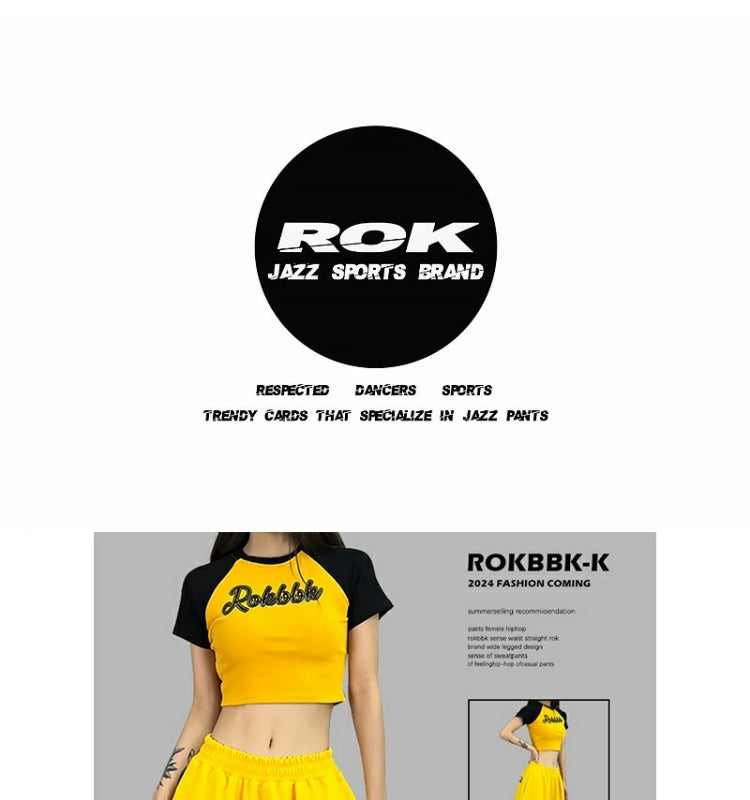 ROKBBK-K/Rokbbk-K Street Dance Fashion Brand Butterfly Printing Jazz DancingjazzWomen's TrousershiphopSuit Tide