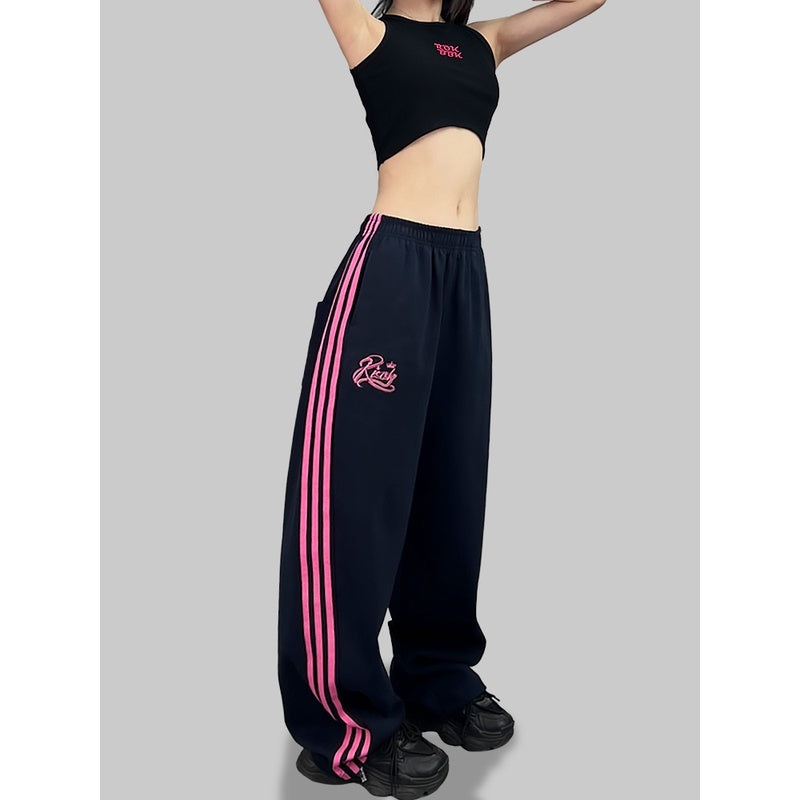 ROKBBK-K/Rokbbk-K Street Dance Fashion Brand Line Crown Embroidery Jazz DancinghiphopFashionable Sports Women's Trousers