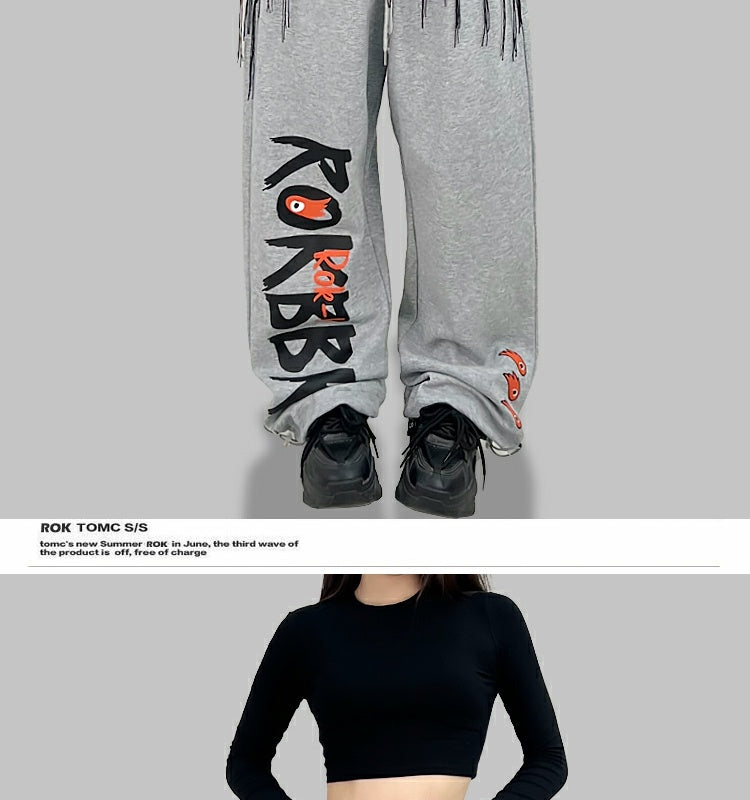 ROKBBK-K/Rokbbk-K Hip Hop Fashion Brand Printing JazzjazzSports TrousershiphopDancing Suit Women