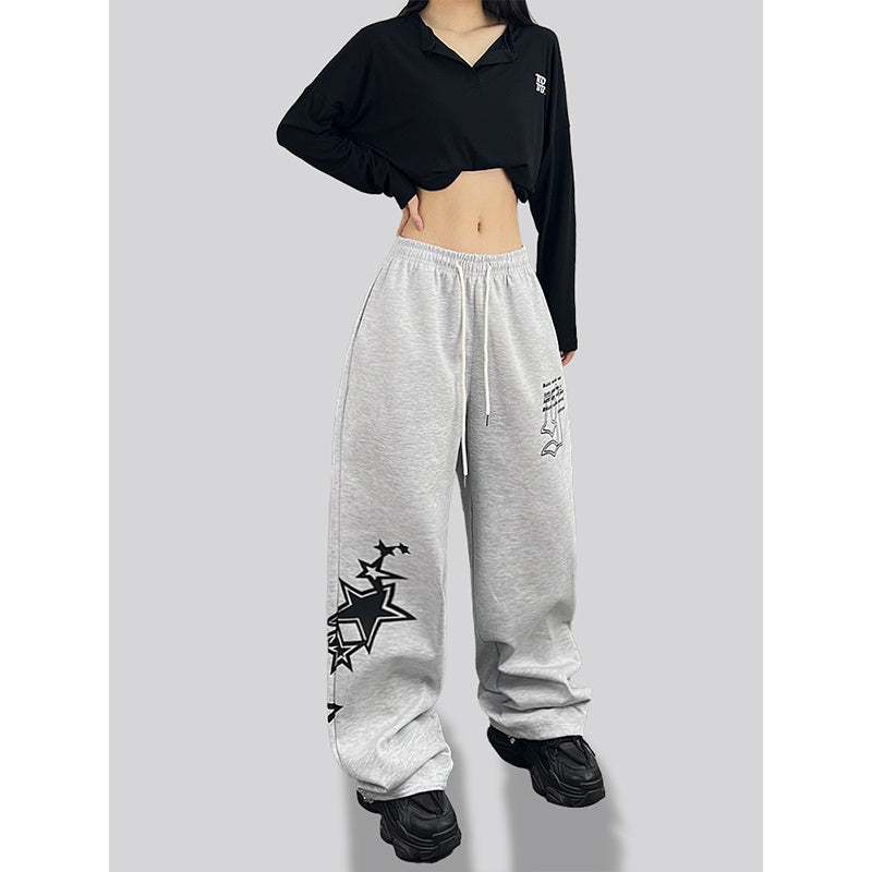 ROKBBK-K/Rokbbk-K Street Dance Fashion BrandhiphopJazz Dance Personality Women's Printed Wear TrousersjazzSports Pants