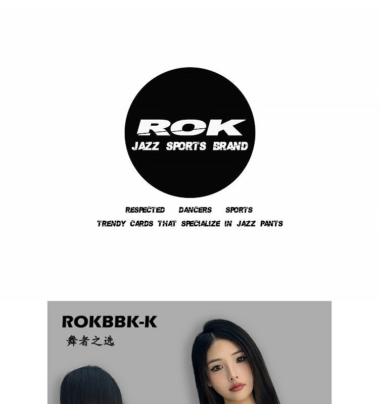 ROKBBK-K/Rokbbk-K Hip Hop Fashion Brand Lazy Hip Hop Loose Top Female Jazz Dance Sports LeisureTT-shirt Fashion