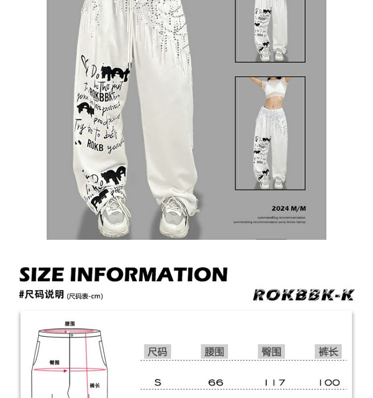 ROKBBK-K/Rokbbk-K Street Dance Fashion Brand Single Leg Printed JazzjazzTrousers Dancing SportshiphopWomen's Pants