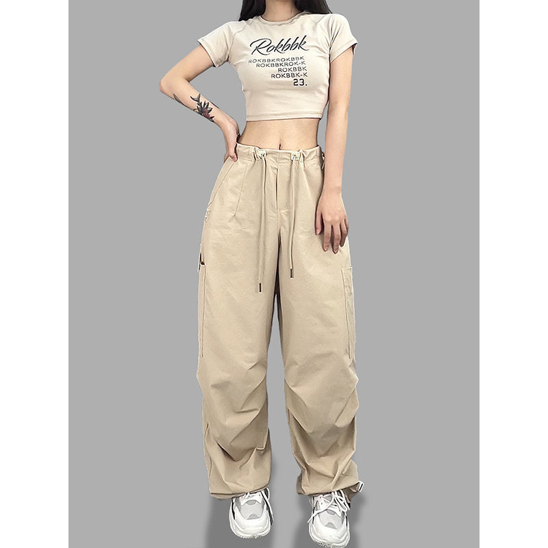 ROKBBK-K/Rokbbk-K Hip Hop Fashion Brand Loose Jazz Dance Sports Female DancinghiphopParatrooper Pants Suit Tide