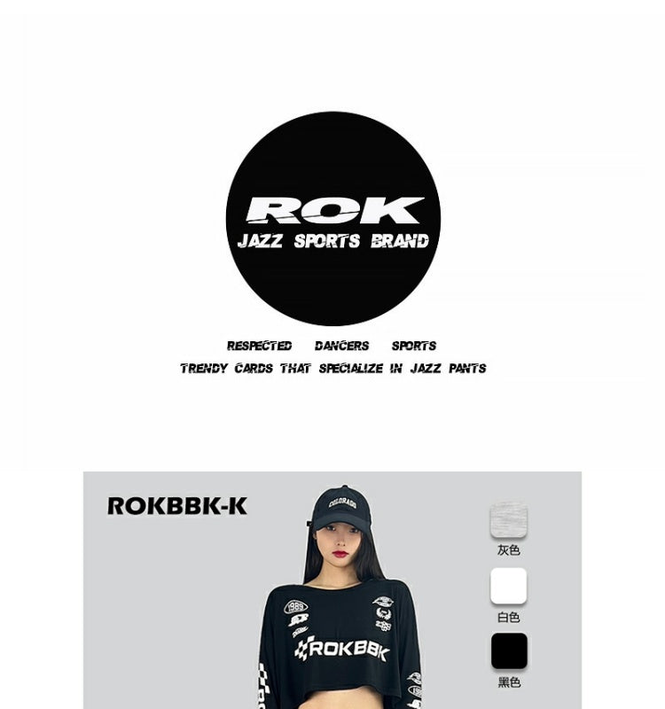 ROKBBK-K/Rokbbk-K Street Dance Fashion Brand Loose Hip Hop PersonalityjazzWomen's Jazz Sports Casual Pants