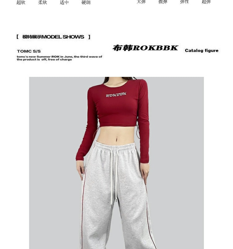 ROKBBK-K/Rokbbk-K Street Dance Fashion Brand Hip Hop American Street DancehiphopWomen's Casual Pants Jazz Dance Suit Tide