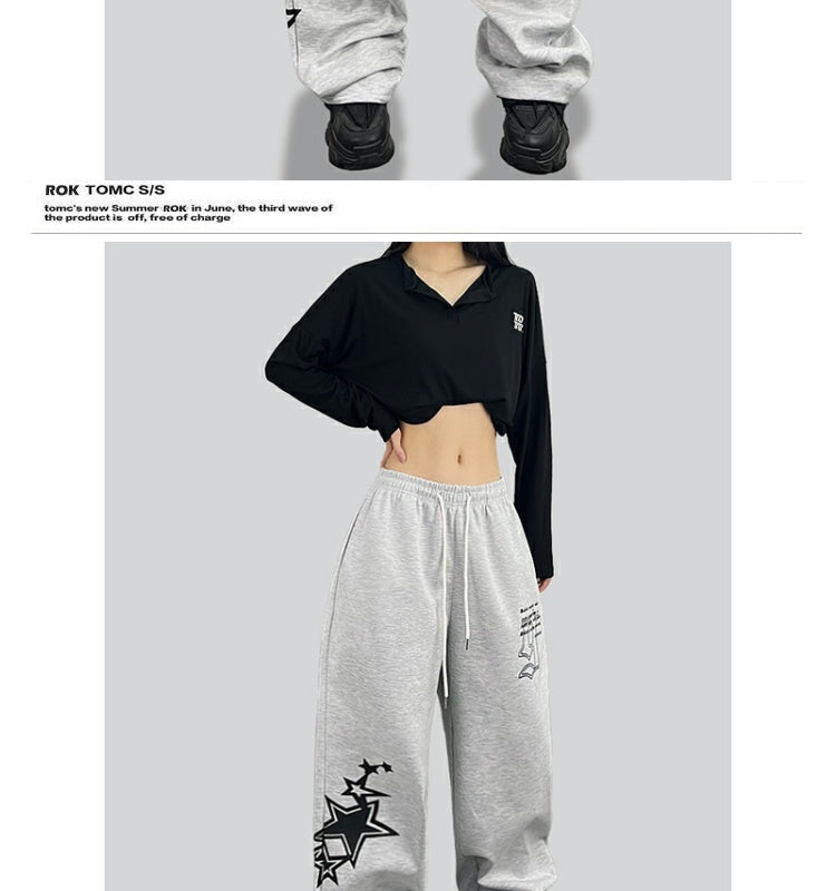 ROKBBK-K/Rokbbk-K Street Dance Fashion BrandhiphopJazz Dance Personality Women's Printed Wear TrousersjazzSports Pants