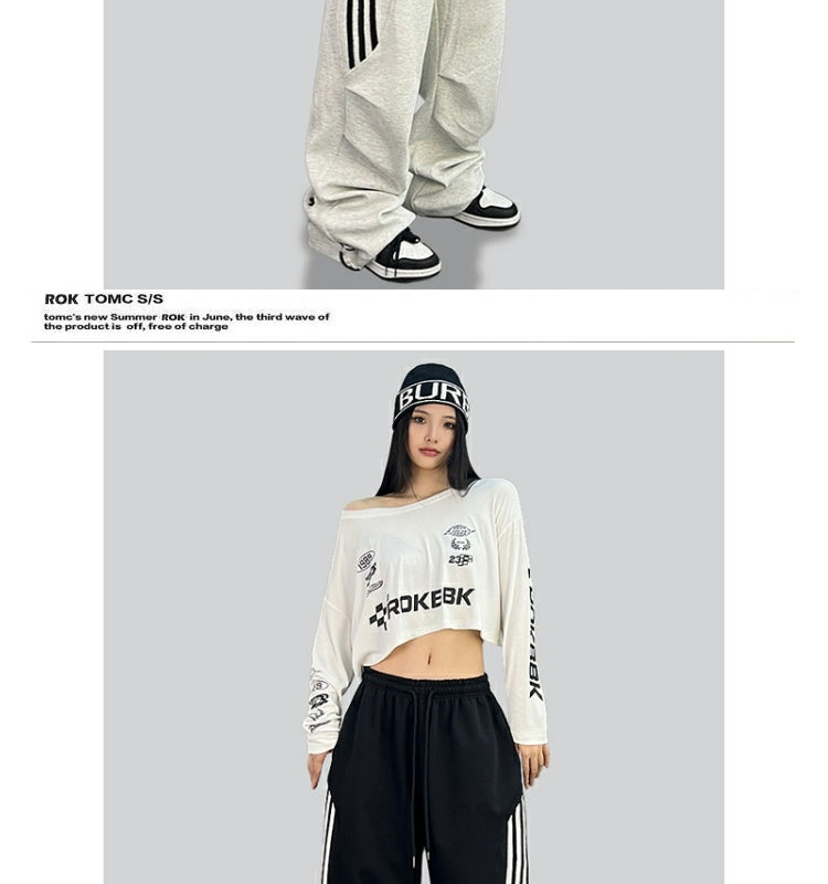 ROKBBK-K/Rokbbk-K Street Dance Fashion Brand American Style Hip Hop LeisurehiphopTrousers Loose Cool Sports Pants Female