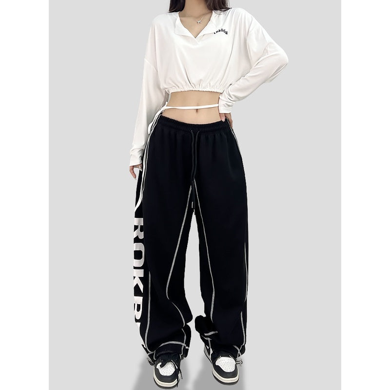 ROKBBK-K/Rokbbk-K Hip Hop Fashion Brand Side Printing Sports Suit WomenhiphopJazz Dancing Suit