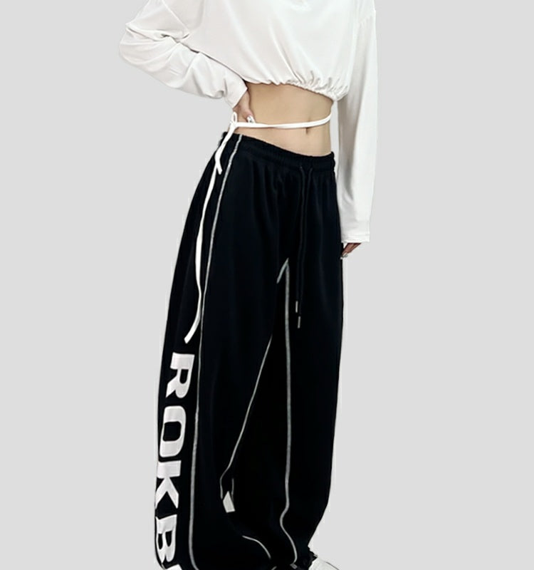 ROKBBK-K/Rokbbk-K Hip Hop Fashion Brand Side Printing Sports Suit WomenhiphopJazz Dancing Suit