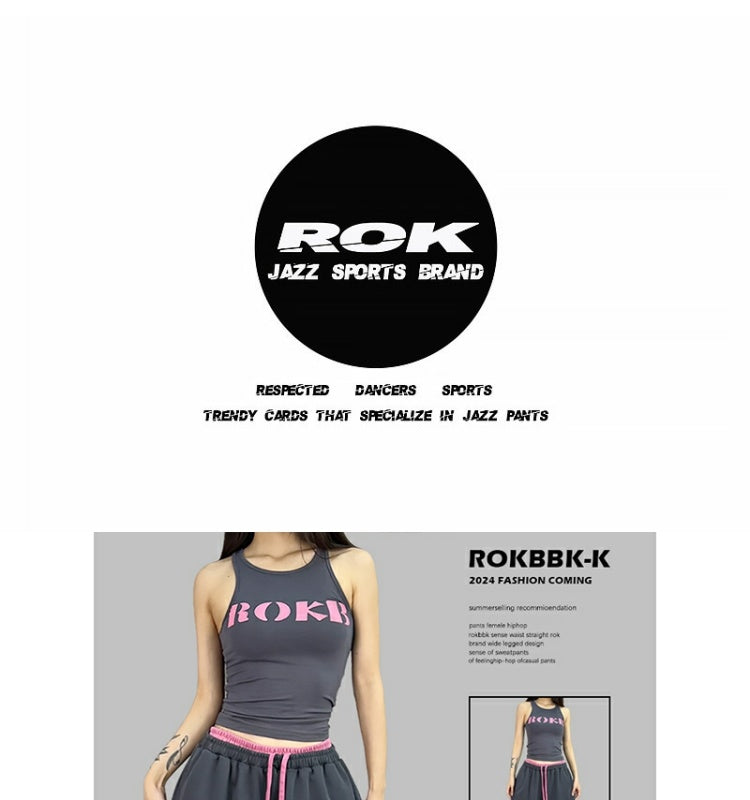 ROKBBK-K/Rokbbk-K Street Dance Fashion Brand JazzhiphopDouble Waist Dancing Women's Trousers SportsjazzSuit Tide