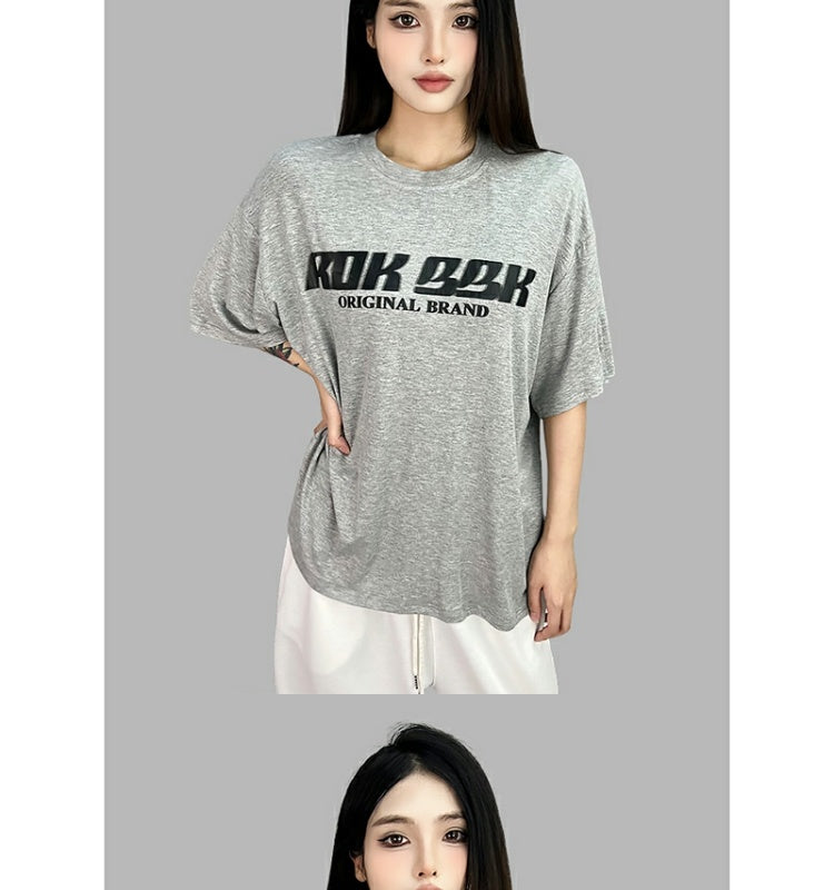 ROKBBK-K/Rokbbk-K Street Dance Fashion Brand Loose Letter Printing Dancing SportsTJazz Shirt Lazy Blouse