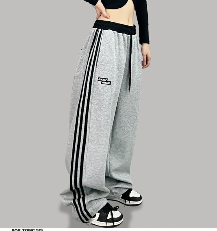 ROKBBK-K/Rokbbk-K Street Dance Fashion Brand Stitching Waist Three Bars SportshiphopWomen's Trousers Jazz Suit