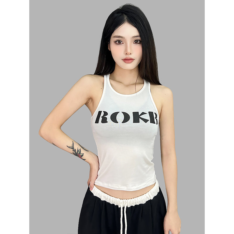 ROKBBK-K/Rokbbk-K Street Dance Fashion Brand Letter Printing DancingjazzVest for WomenhiphopJazz Top Fashion