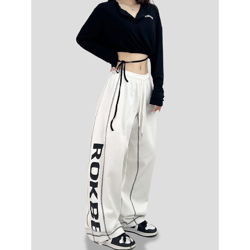 ROKBBK-K/Rokbbk-K Hip Hop Fashion Brand Side Printing Sports Suit WomenhiphopJazz Dancing Suit