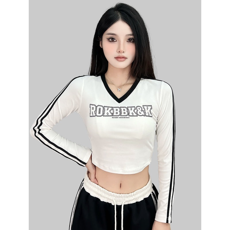 ROKBBK-K/Rokbbk-K Street Dance Fashion Brand JazzjazzSportsVCollar Top Female DancinghiphopFashion Clothing